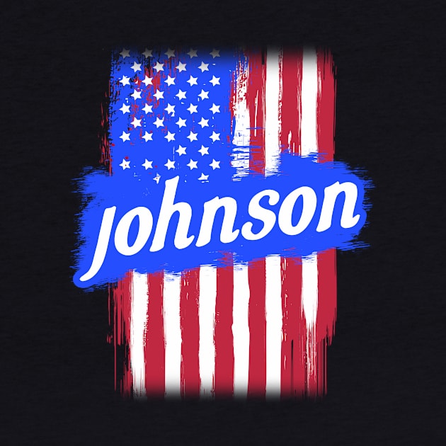 American Flag Johnson Family Gift T-shirt For Men Women, Surname Lastname by darius2019